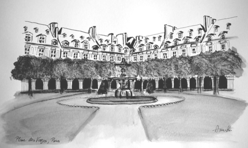 croquis place des vosges