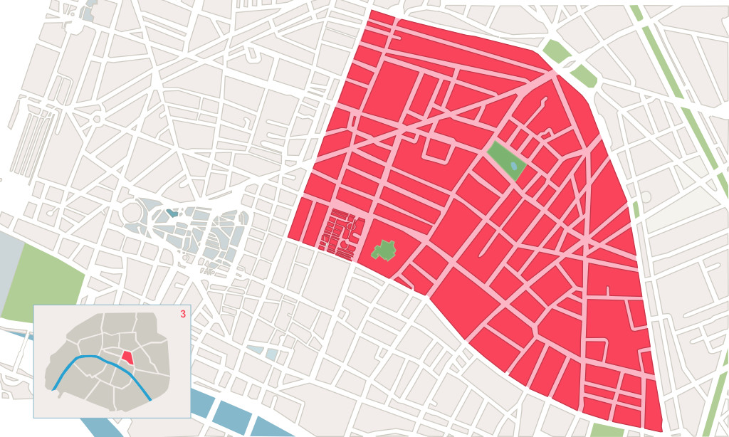 carte 3e arrondissement paris