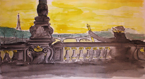 dessin pont alexandre 3