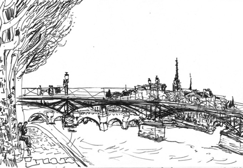 dessin pont des arts