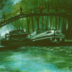 Le canal St Martin à la péniche par Claude Garcia