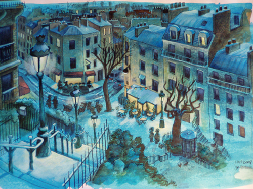 dessin rue utrillo paris