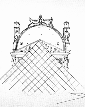 pyramide du louvre croquis