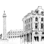 Dessin de la Place Vendôme par Adrien Berger