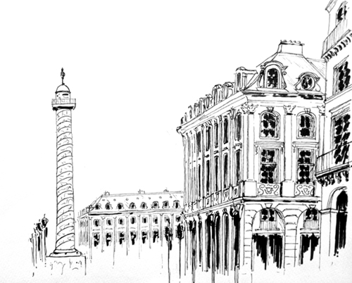 dessin place vendome