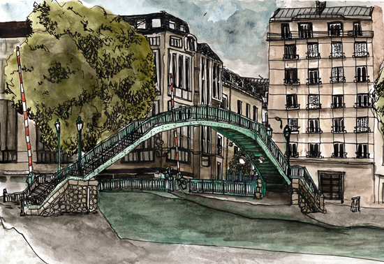 canal saint martin dessin