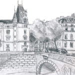 Dessin du Pont Saint-Michel par Chloé Roux