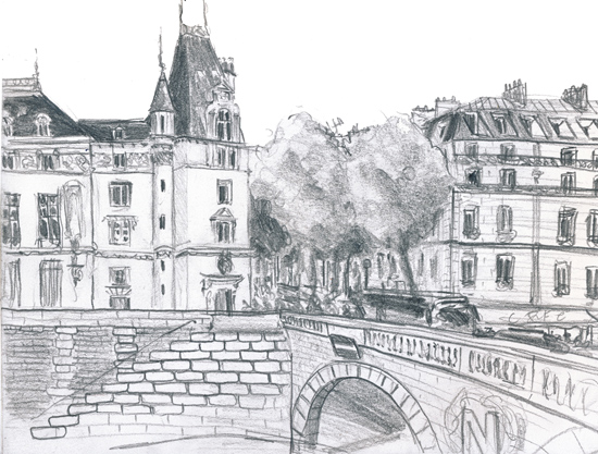 croquis du pont st michel