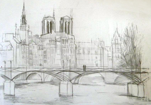 croquis pont des arts