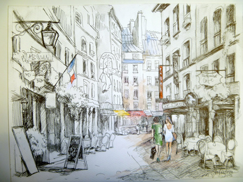 rue montorgueil peinture