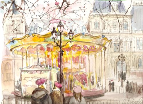 dessin hotel ville paris