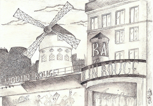 dessin moulin rouge