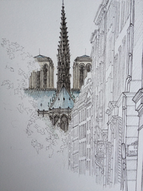 croquis notre dame de paris