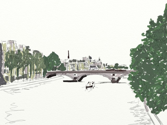 dessin pont paris