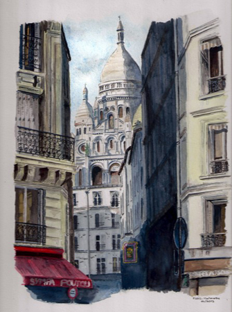 sacré coeur dessin rue briquet