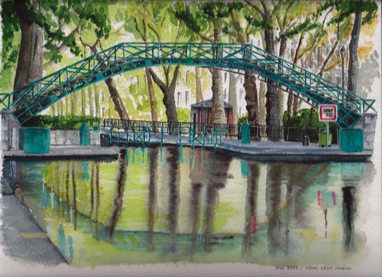 aquarelle canal saint martin