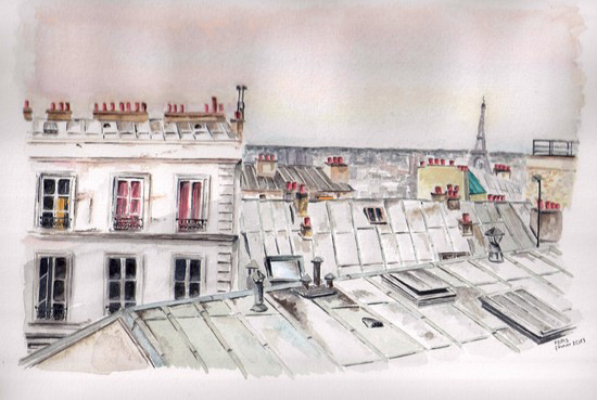 toits de paris dessin