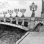 Croquis du pont Alexandre III par Bérénice Beaube