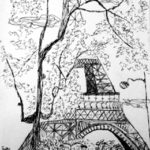 Croquis de la tour Eiffel par Bérénice Beaube