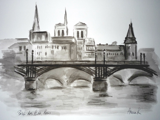 pont des arts dessin