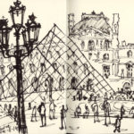 Croquis devant le Louvre par Nick Richards