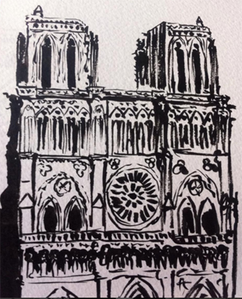 dessin facade notre dame