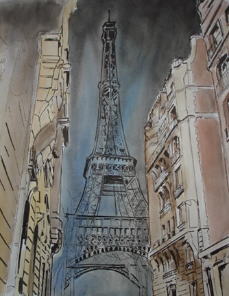 tour eiffel croquis paris