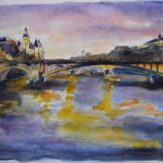 la seine dessin aquarelle