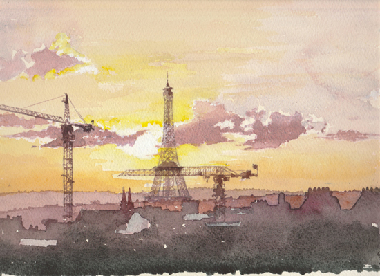 aquarelle paris eiffel