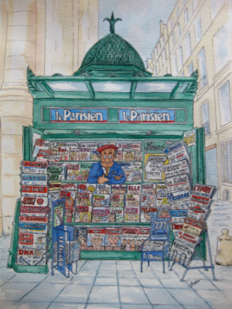 dessin kiosque paris