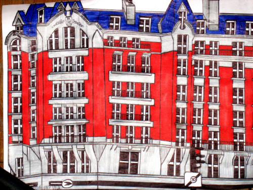 dessin immeuble paris