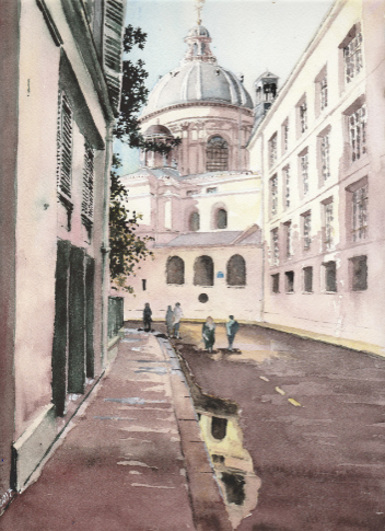 rue mazarine aquarelle