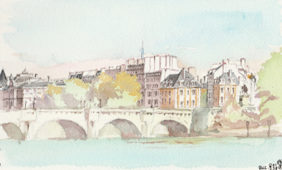 pont neuf aquarelle