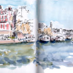 Croquis des quais de Seine par Jane Klares