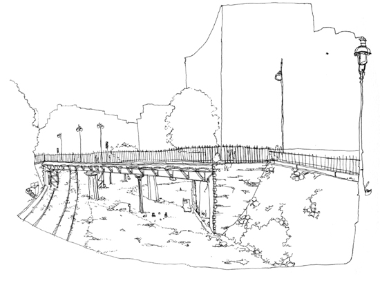 dessin buttes chaumont