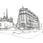 dessin chevet notre dame