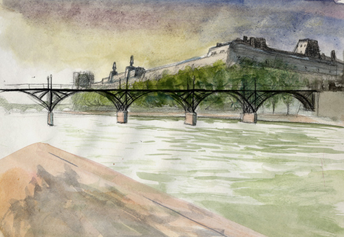 dessin du pont des arts