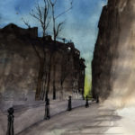 Aquarelle de la Place Dauphine par Justine Gasquet