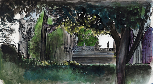 dessin jardin notre dame