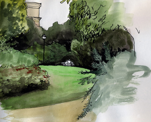 dessin jardin paris