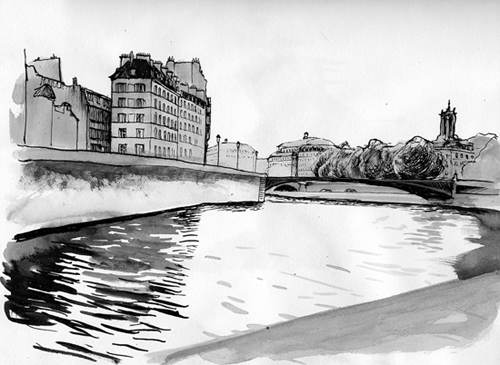 dessin quais de seine