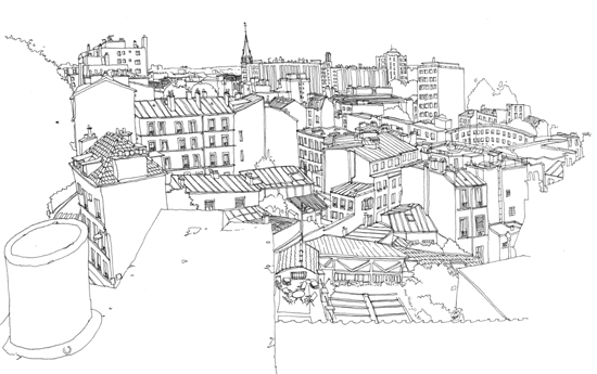 croquis toits de paris