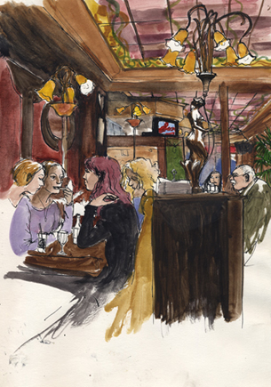 cafe dessin croquis