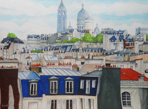 peinture montmartre sacre coeur