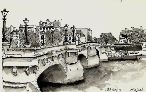 dessin pont neuf